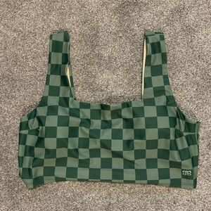 Green Check Olivia Swim Crop